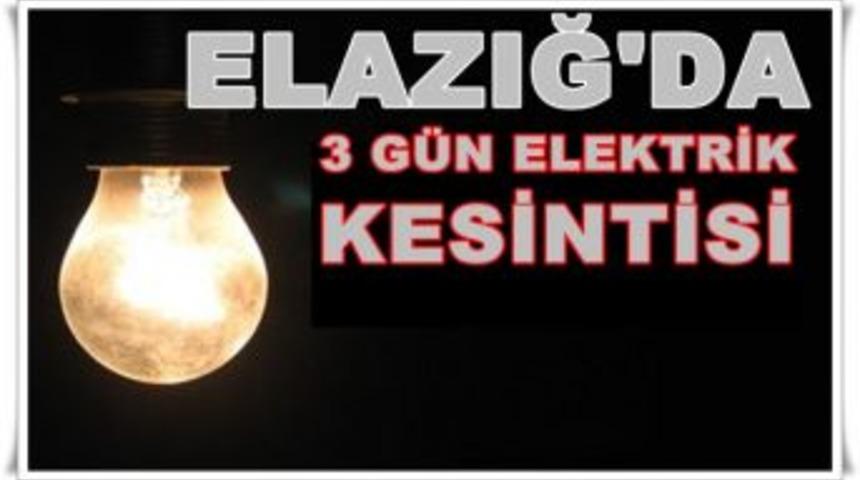 Elazığ&rsquo;da Elektrik Kesintisi