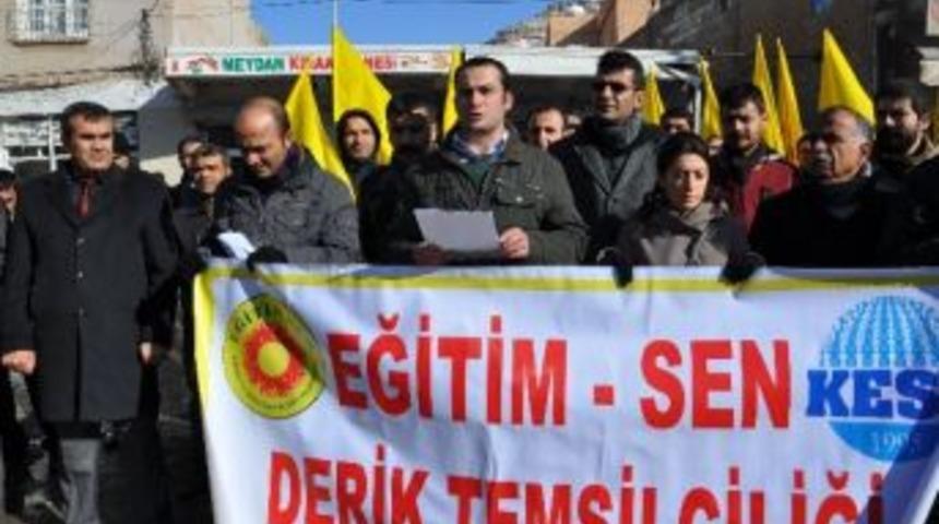 Derik'te Kesk &Uuml;yeleri B&uuml;t&ccedil;e G&ouml;r&uuml;şmelerini Protesto Etti