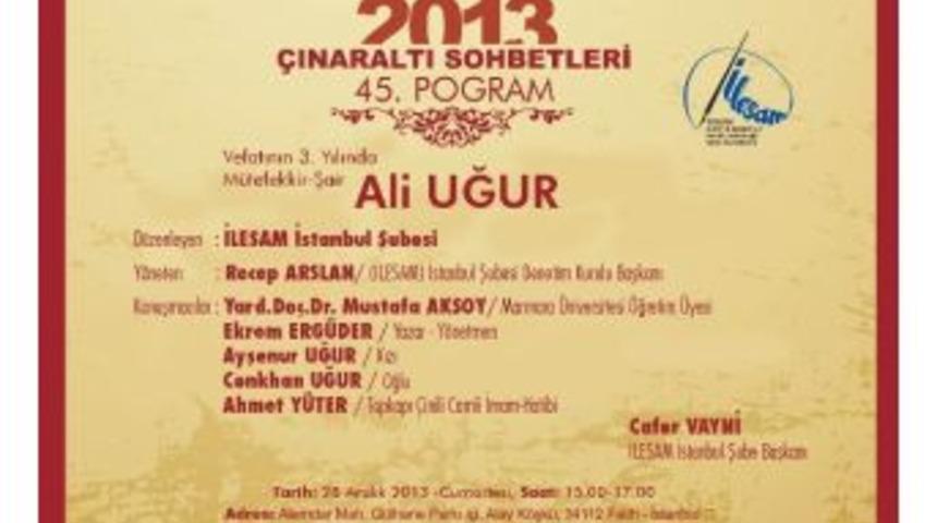 &Ccedil;ınaraltı Sohbetlerinde Ali Uğur Anılacak