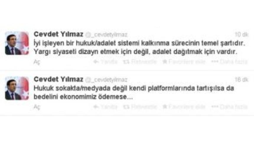 Bakan Yılmaz, Sosyal Paylaşım Sitesi &Uuml;zerinden Yargıya G&ouml;nderme Yaptı