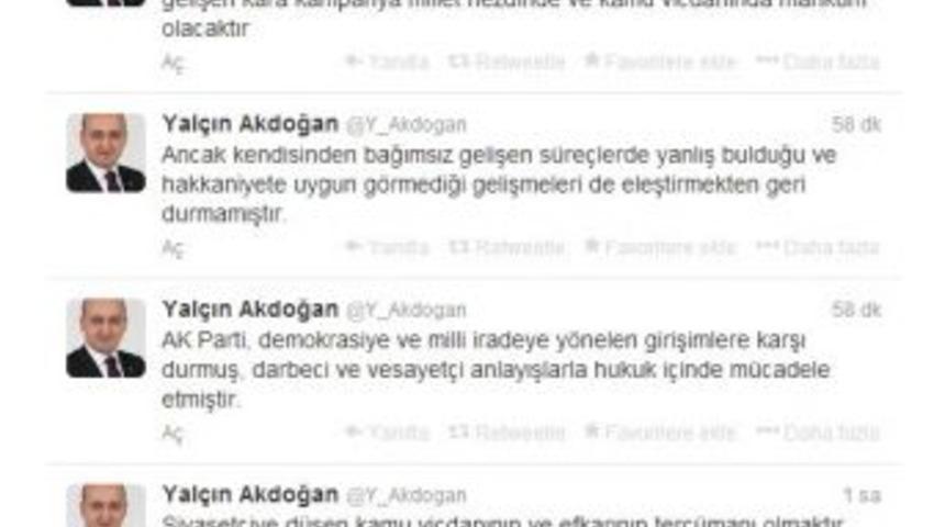 Akdoğan: &ldquo;kara Kampanya Millet Nezdinde Ve Kamu Vicdanında Mahkum Olacaktır&rdquo;