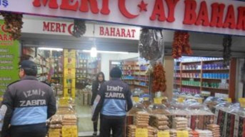 İzmit Belediyesi Zabıta Ekipleri Kuruyemiş&ccedil;ileri Denetledi