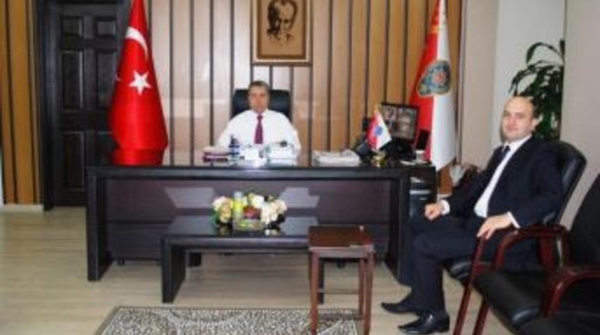 Kof&ccedil;az Kaymakamı Ko&ccedil;&rsquo;tan İl Emniyet M&uuml;d&uuml;r&uuml; Aktaş&rsquo;a Ziyaret