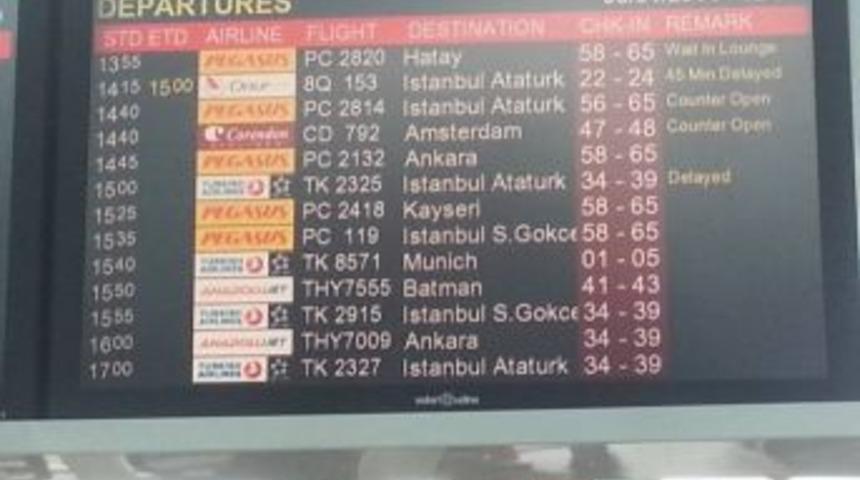 İzmir&rsquo;de U&ccedil;aklar Sisten Dolayı Kalkamıyor