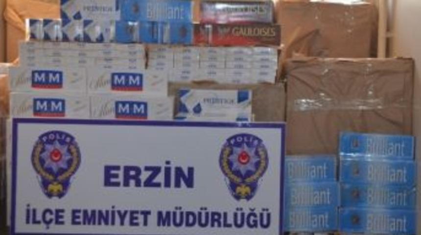 Erzin'de 30 Bin Paket Ka&ccedil;ak Sigara Ele Ge&ccedil;irildi