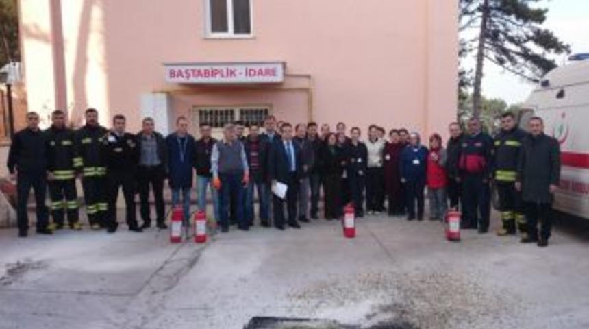 Alaplı Devlet Hastanesinde yangın tatbikatı yapıldı