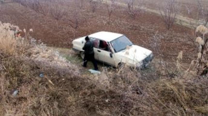 Otomobil Meyve Bah&ccedil;esine D&uuml;şt&uuml;: 2 Yaralı