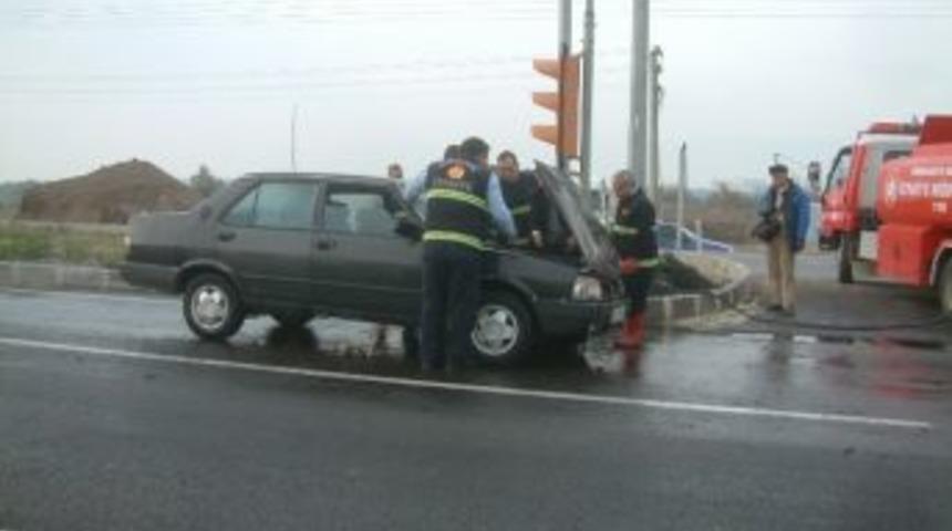 Otomobil Seyir Halindeyken Yandı