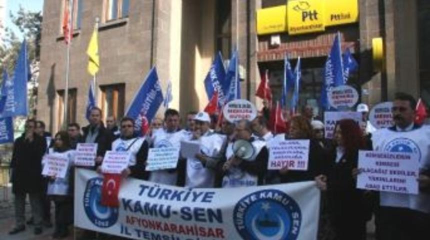 Afyonkarahisar&rsquo;da Memurlar Bordro Yaktı