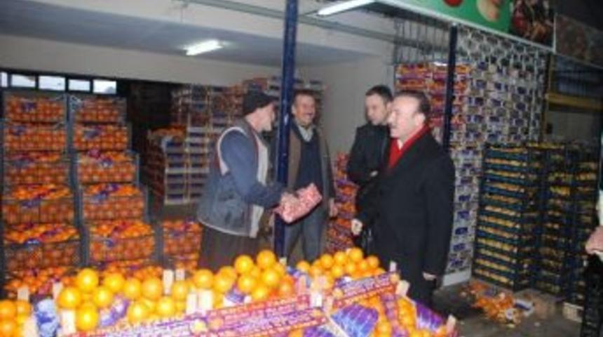 Başkan Doğan Sebze Ve Meyve Halini Ziyaret Etti