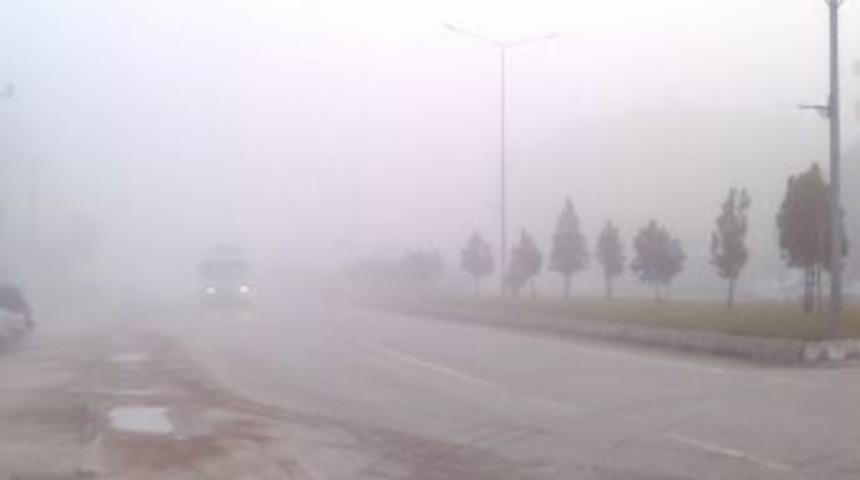 Yoğun Sis Lapseki'de G&ouml;r&uuml;ş Mesafesini 5 Metreye D&uuml;ş&uuml;rd&uuml;