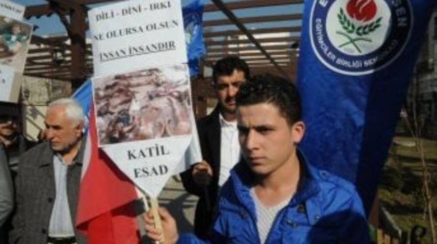 Cizre&rsquo;de Suriye&rsquo;deki İşkence Ve Katliama Tepki