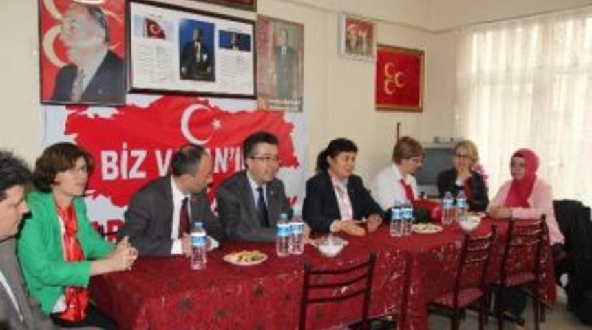 &Ccedil;an Belediye Başkan Adayı &Ouml;z, Biga Mhp Teşkilatını Ziyaret Etti
