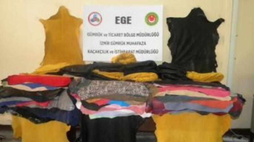 İzmir G&uuml;mr&uuml;k Muhafazadan Ka&ccedil;ak Kuzu Derisi Operasyonu