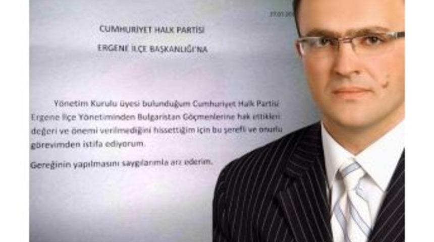 Chp Ergene İl&ccedil;e Y&ouml;netim Kurulu &Uuml;yesi Korkmaz İstifa Etti