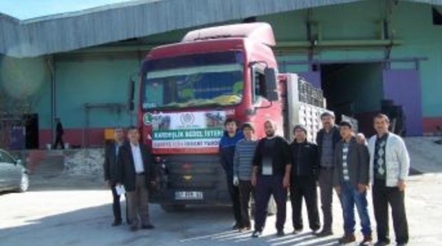 Korkuteli Suriye&rsquo;ye Bir Tır Elma G&ouml;nderdi