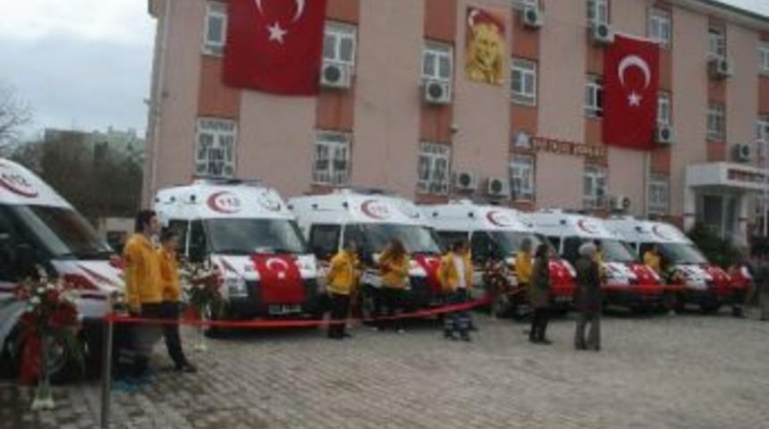 Sağlık Bakanlığı Tarafından G&ouml;nderilen 6 Adet Ambulans Devreye Alındı