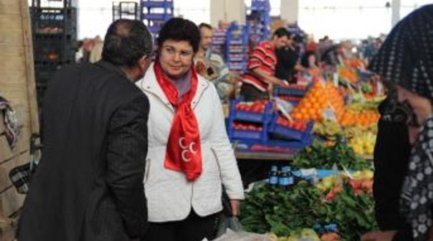 Başkan Adayı &Ouml;z, Pazar Esnafını Dinledi