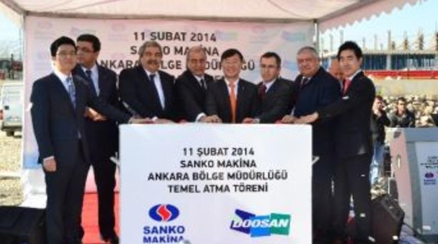 Sanko Makina Doosan Ankara B&ouml;lge M&uuml;d&uuml;rl&uuml;ğ&uuml; Binası Temel Atma T&ouml;reni Ger&ccedil;ekleştirildi