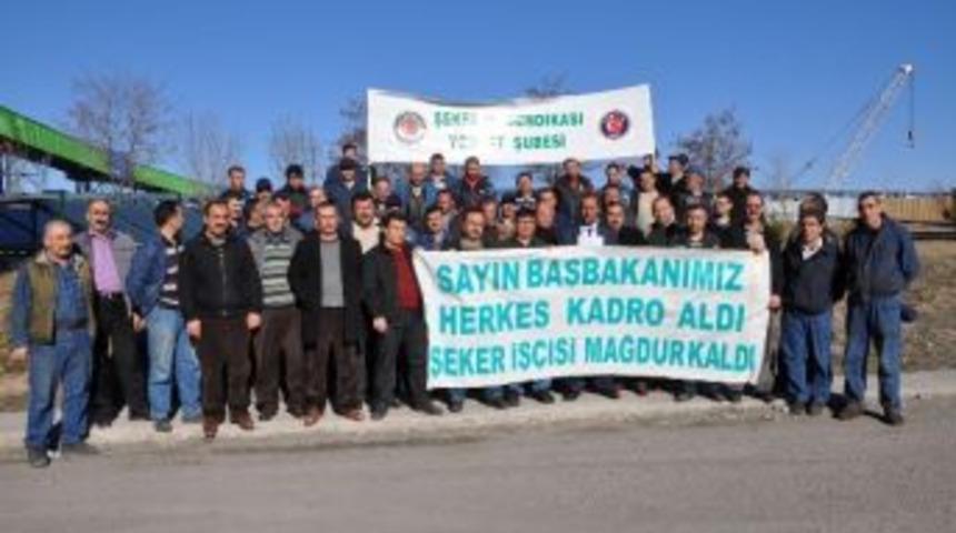 Şeker İş&ccedil;ilerinden Kadro Eylemi