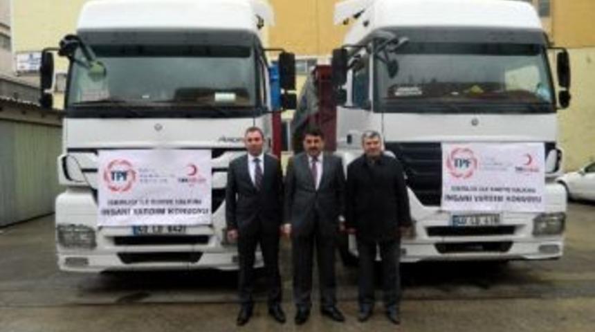 Suriye&rsquo;ye G&ouml;nderilecek Olan 2 Tır Dolusu Yardım Yola &Ccedil;ıktı