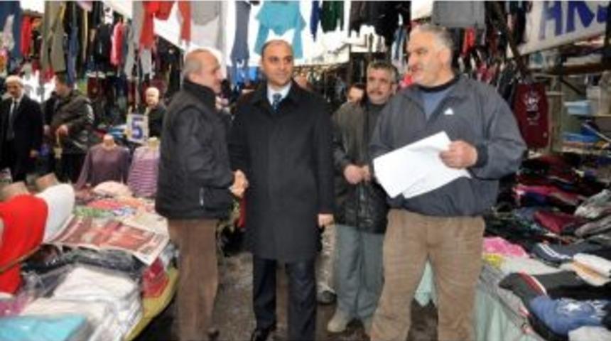 G&uuml;lay&rsquo;dan, Giysi Pazarı Esnafına Ziyaret