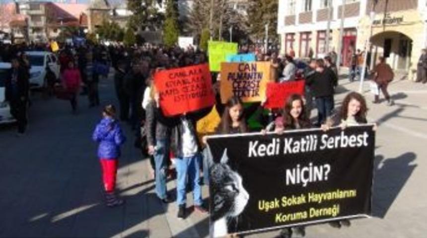 Uşak&rsquo;ta Hayvan Hakları Protestosu
