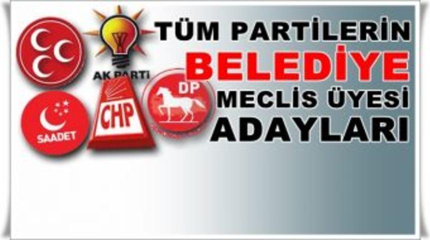 T&uuml;m Meclis &Uuml;yesi Aday Listesi