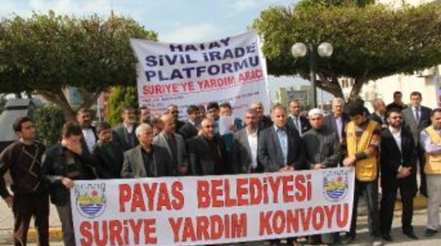 Hatay Sivil İrade Platformu &Uuml;yelerinden Suriye&rsquo;ye 2 Tır Yardım