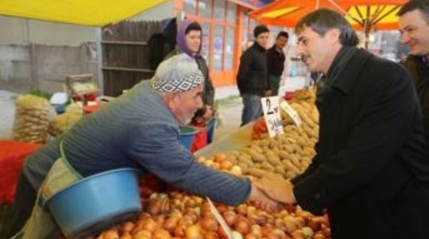 Başkan Alemdar&rsquo;dan Pazarcı Esnafına Ziyaret