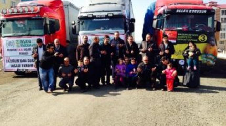 Erzurum&rsquo;dan Suriye&rsquo;ye 3 Tır Dolusu Yardım