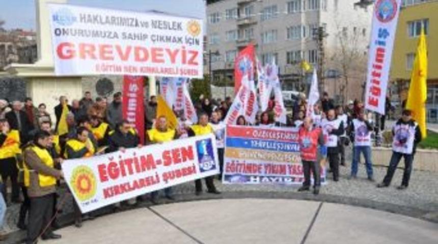 Kırklareli'de Sendikalar 1 G&uuml;nl&uuml;k İş Bıraktı