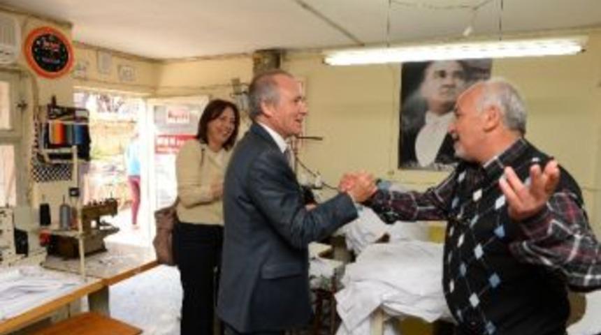 Başkan Evcilmen Esnaf Ziyaretlerine Devam Ediyor