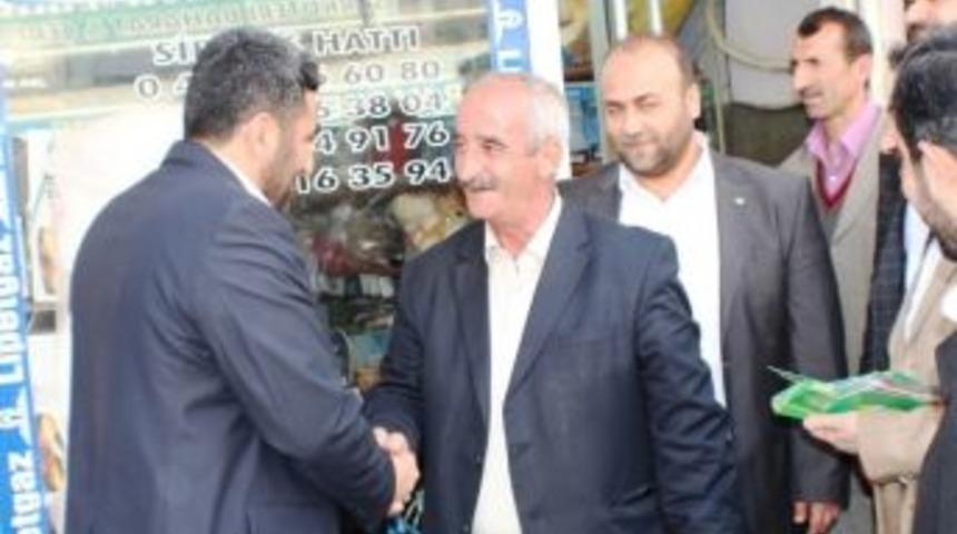 H&uuml;da-par Cizre Belediye Başkan Adayı D&uuml;ndar, Esnafı Ziyaret Etti