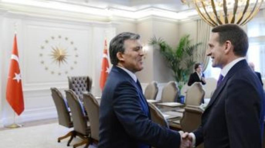 Cumhurbaşkanı G&uuml;l, Rusya Federal Meclisi Devlet Duması Başkanı Sergey Narışkin&rsquo;i Kabul Etti