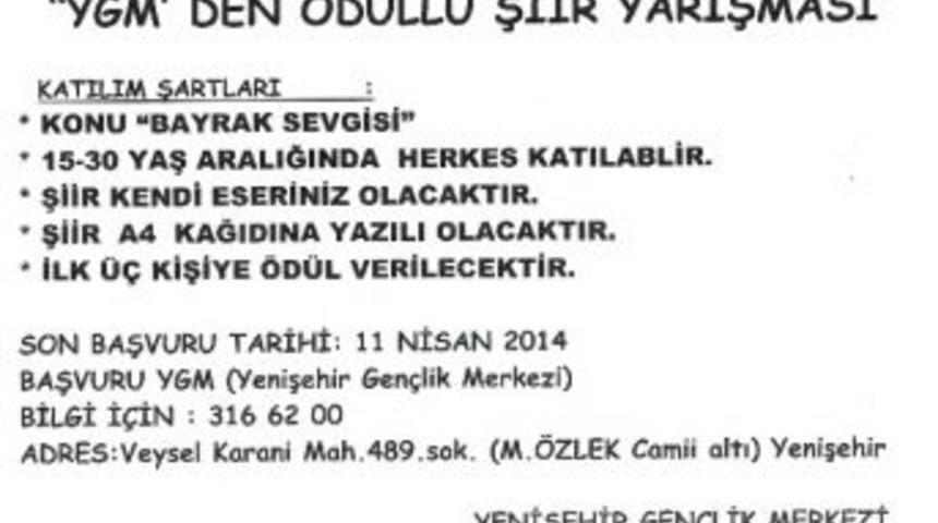 Gen&ccedil;lik Merkezinden &Ouml;d&uuml;ll&uuml; Şiir Yarışması