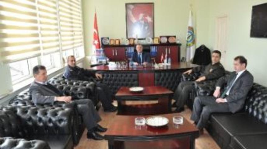 Malkara İl&ccedil;e Emniyet M&uuml;d&uuml;r&uuml; C&uuml;neyt Aydın, Belediye Başkanı Birol Kaya&rsquo;yı Ziyaret Etti