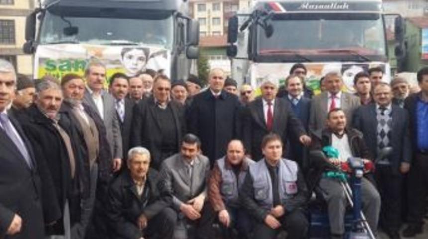 Sorgun Dost G&ouml;n&uuml;ller Gıda Bankası Suriye&rsquo;ye 2 Tır Yardım Malzemesi G&ouml;nderdi