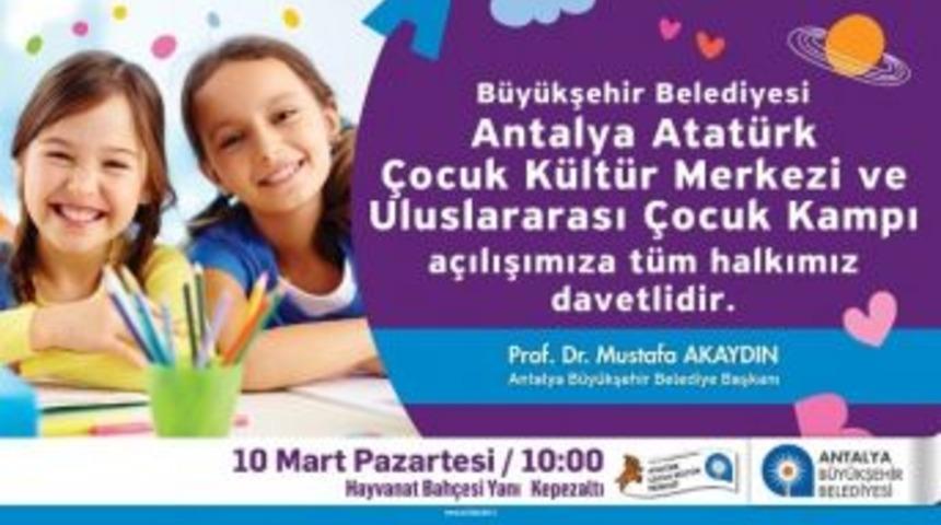 Antalya Atat&uuml;rk &Ccedil;ocuk K&uuml;lt&uuml;r Merkezi 10 Mart&rsquo;ta A&ccedil;ılıyor