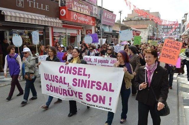 Söke’de Kadınlar Birlik, Dayanışma Ve Mücadele İçin Yürüdü