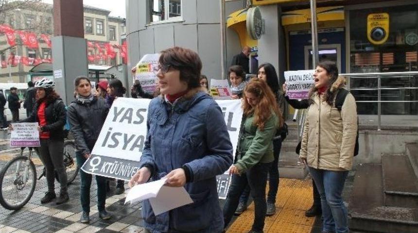 Kt&uuml;&rsquo;l&uuml; Kız &Ouml;ğrencilerden Kadın Cinayetlerine Protesto
