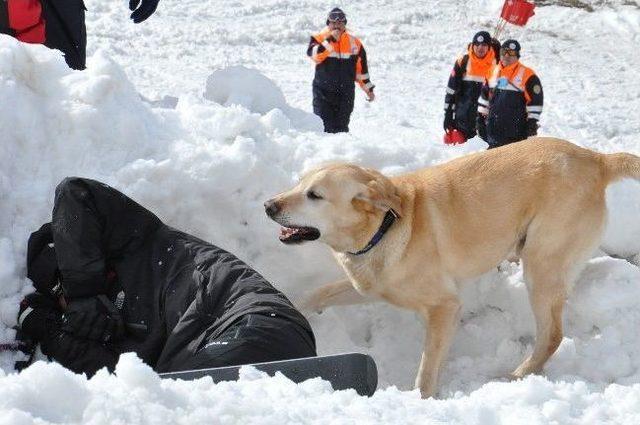 Erzurum’da Gerçeği Aratmayan Çığ Tatbikatı