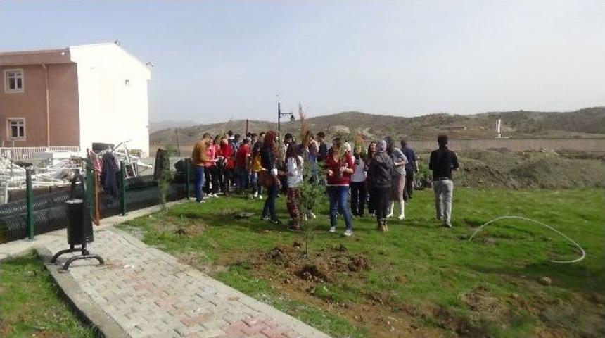 Kulplu &Ouml;ğrenciler, Devlet Hastanesi Bah&ccedil;esine Fidan Dikti