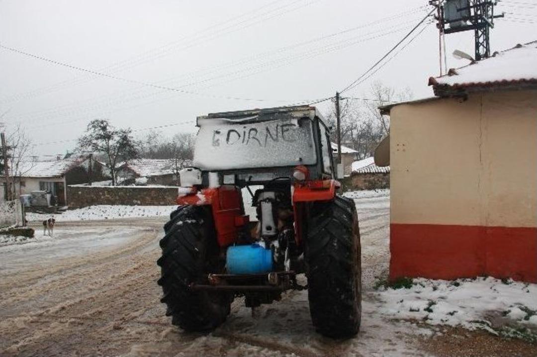 Kar, Edirne&rsquo;den Yurda Girdi