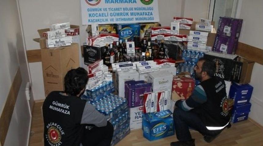 Gemide, 5 Bin 900 Paket Ka&ccedil;ak Sigara Ve Alkoll&uuml; İ&ccedil;ecek Ele Ge&ccedil;irildi