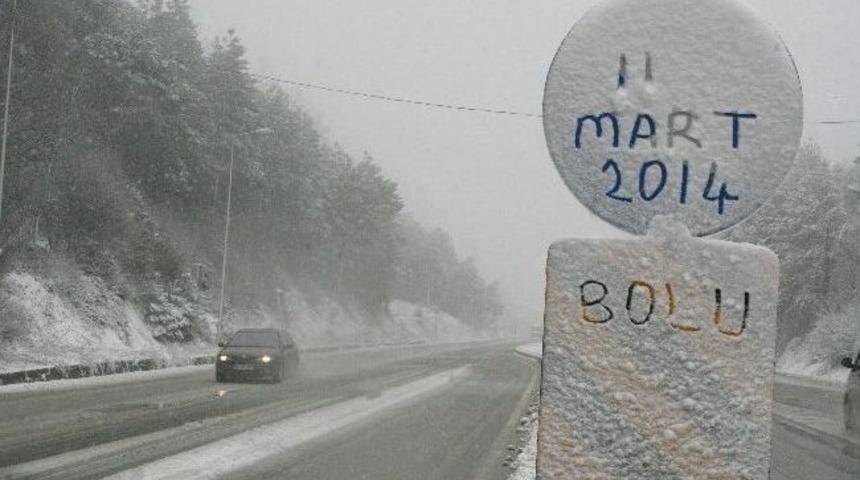 Bolu Dağında Kar Yağışı Başladı
