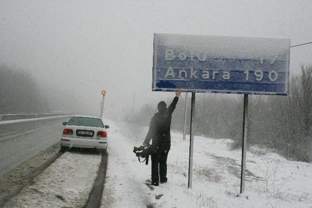 Bolu Dağında Kar Yağışı Başladı