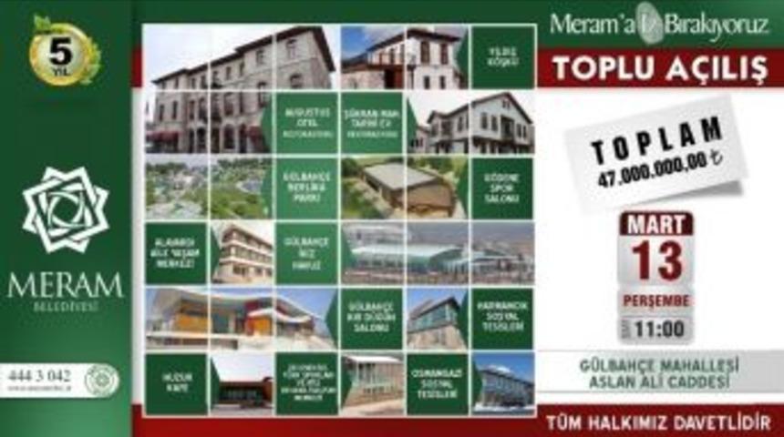 Meram&rsquo;da 12 Tesis Hizmete Giriyor