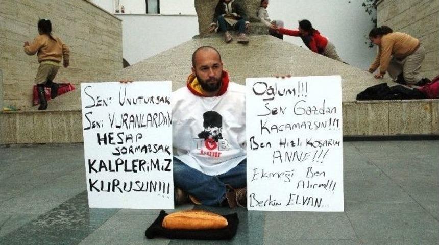 Berkin İ&ccedil;in Tek Kişilik Eylem Yaptı