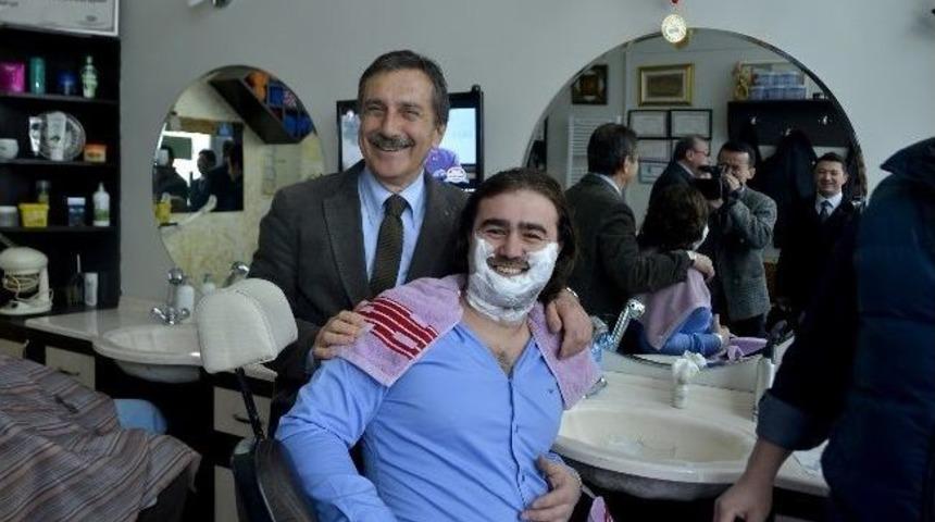 Başkan Ata&ccedil;'ın Cengiz Topel Esnafı Ziyareti
